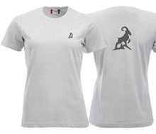 Charger l&#39;image dans la galerie, Premium T-Shirt Women Asche, mit Logo hinten
