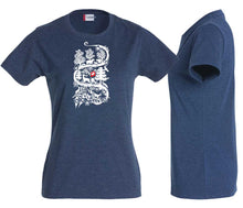 Load image into Gallery viewer, Premium T-Shirt Women Blaumeliert, Scherenschnitt
