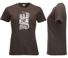 Lade das Bild in den Galerie-Viewer, Premium T-Shirt Women Dunkelmocca, Scherenschnitt
