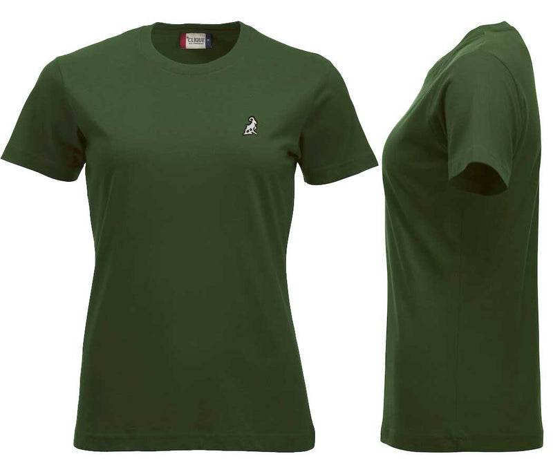 Premium T-shirt Women bottle green, with logo
