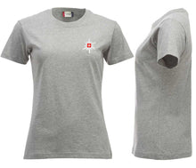 Charger l&#39;image dans la galerie, Premium T-Shirt Women Graumeliert, Edelweiss brust
