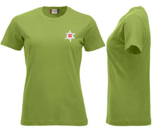 Charger l&#39;image dans la galerie, Premium T-Shirt Women Hellgrün, Edelweiss Brust
