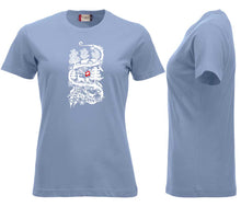 Load image into Gallery viewer, Premium T-Shirt Women Hellblau, Scherenschnitt Alpenblick

