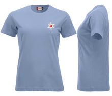 Load image into Gallery viewer, Premium T-Shirt Women Hellblau, Edelweiss Brust
