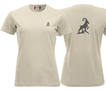 Load image into Gallery viewer, Premium T-Shirt Women Hellkhaki, mit Logo Hinten

