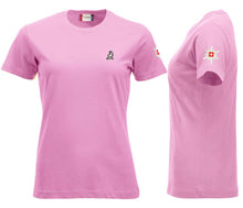 Carica l&#39;immagine nel visualizzatore di Gallery, Premium T-Shirt Women Hellpink, mit Logo und Edelweiss
