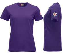 Load image into Gallery viewer, Premium T-Shirt Women Lila, Edelweiss ärmel
