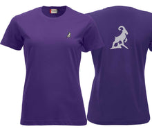 Load image into Gallery viewer, Premium T-Shirt Women Lila, mit Logo hinten
