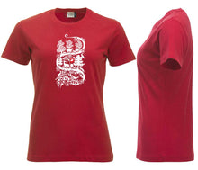 Lade das Bild in den Galerie-Viewer, Premium T-Shirt Women Rot, Scherenschnitt Alpenblick
