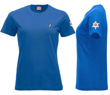 Lade das Bild in den Galerie-Viewer, Premium T-Shirt Women Royal Blau, Logo und Edelweiss
