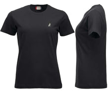 Load image into Gallery viewer, Premium T-Shirt Women Schwarz, mit Logo
