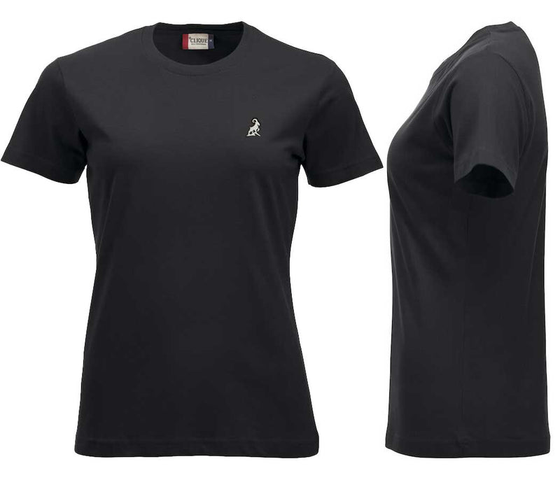 Premium T-Shirt Women Schwarz, mit Logo