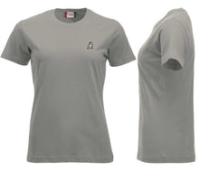 Load image into Gallery viewer, Premium T-Shirt Women Silber, mit Logo
