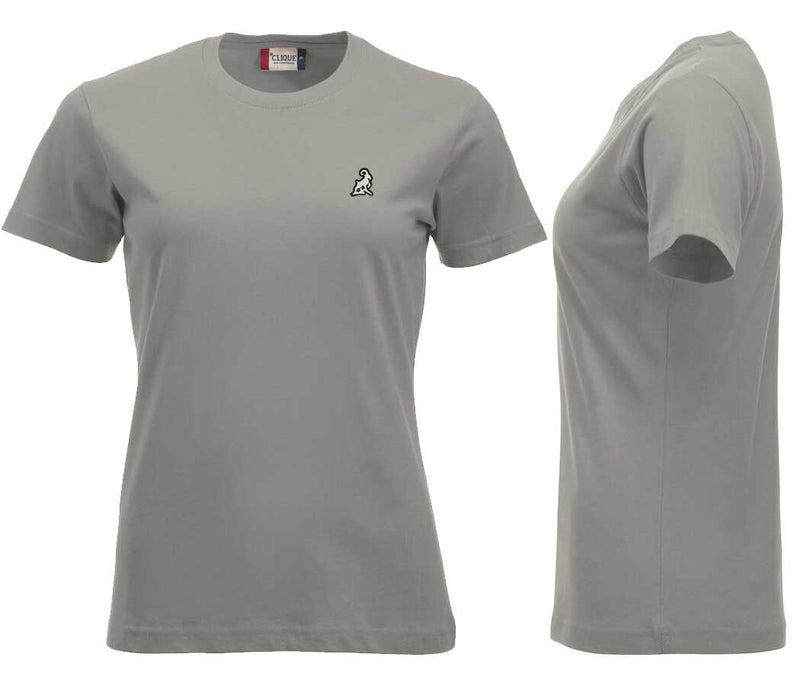 Premium T-Shirt Women Silber, mit Logo
