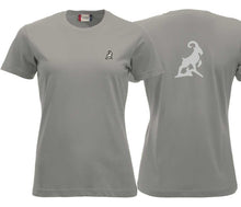 Lade das Bild in den Galerie-Viewer, Premium T-Shirt Women Silber, mit Logo hinten
