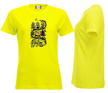 Lade das Bild in den Galerie-Viewer, Premium T-Shirt Women Warnschutz Gelb, Scherenschnitt Alpenblick
