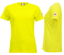 Lade das Bild in den Galerie-Viewer, Premium T-Shirt Women Warnschutz Gelb, Edelweiss ärmel
