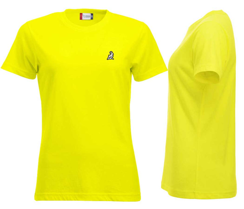 Premium T-shirt Women warning yellow, with Landjäger logo