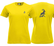 Lade das Bild in den Galerie-Viewer, Premium T-Shirt Women Zitrone, Logo hinten
