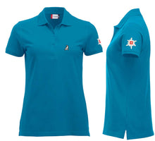 Charger l&#39;image dans la galerie, Polo Türkis Women mit Logo und Edelweiss
