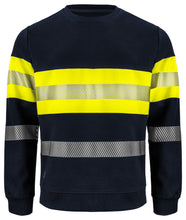 Load image into Gallery viewer, Warnschutz_Sweatshirt_Klasse_1vornemarine_gelb
