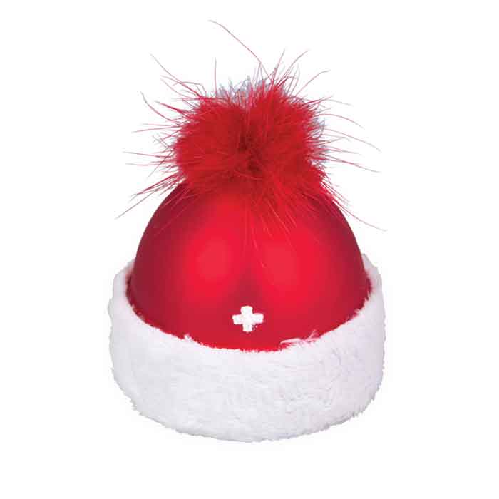 Weihnachts "Kugel" Weihnachtsmütze mit Schweizerkreuz