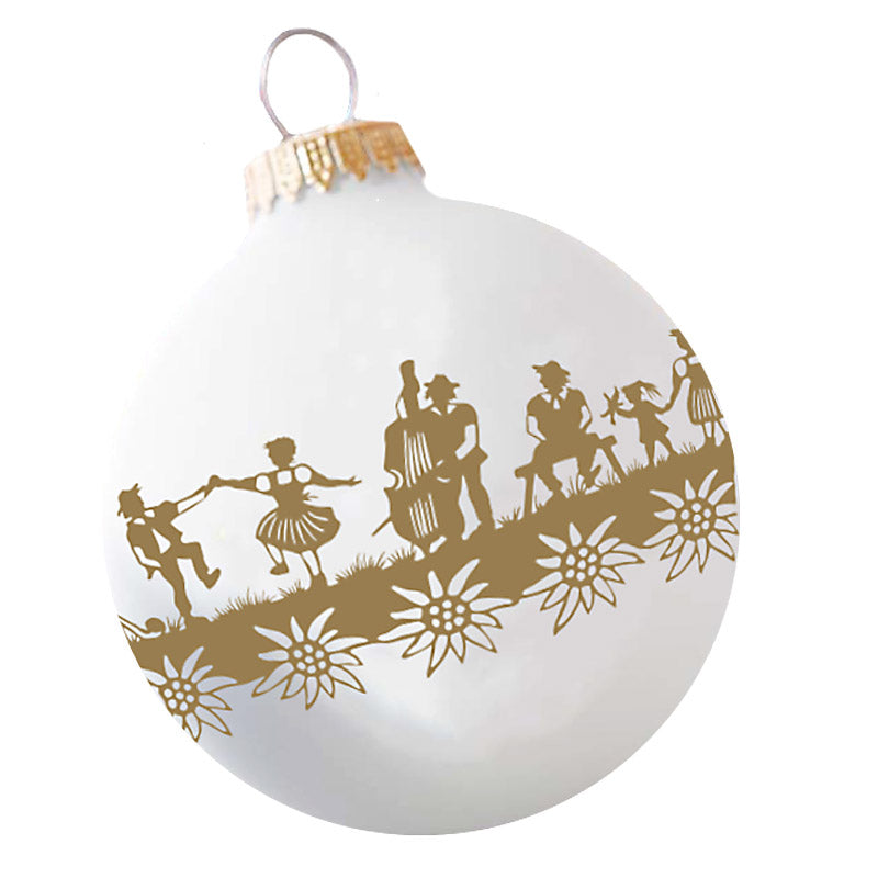 Boule de Noël découpée or