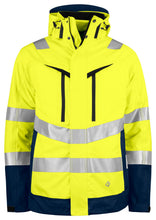 Load image into Gallery viewer, Wind- und Wasserdichter Parka 3-In-1  gelb/Marine geschlossen
