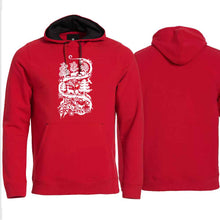 Lade das Bild in den Galerie-Viewer, Hoodie Rot, Scherenschnitt Alpenblick

