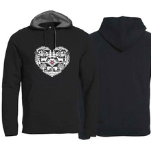 Lade das Bild in den Galerie-Viewer, Hoodie Schwarz, Scherenschnitt Alpenherz
