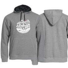 Carica l&#39;immagine nel visualizzatore di Gallery, Hoodie Grau, Scherenschnitt Alpenleben

