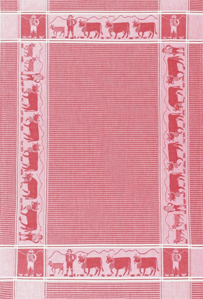 Alpfahrt Waffeltuch Rot