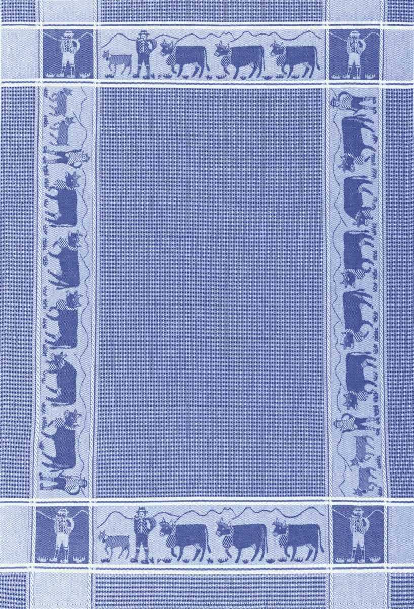 Alpfahrt Waffeltuch Blau