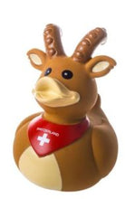 Lade das Bild in den Galerie-Viewer, Badeente Steinbock mit Schweizerkreuz
