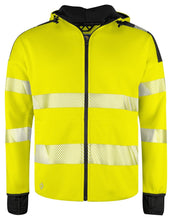 Load image into Gallery viewer, gelb/schwarzProjob_Full_Zip_Kaputzenjacke_Klassevorne
