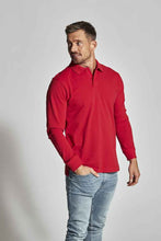 Charger l&#39;image dans la galerie, Langarm Polo Rot, Fairtrade

