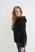 Lade das Bild in den Galerie-Viewer, Kapuzenjacke Damen in schwerer Qualität in 3 Schwarz, Fairtrade
