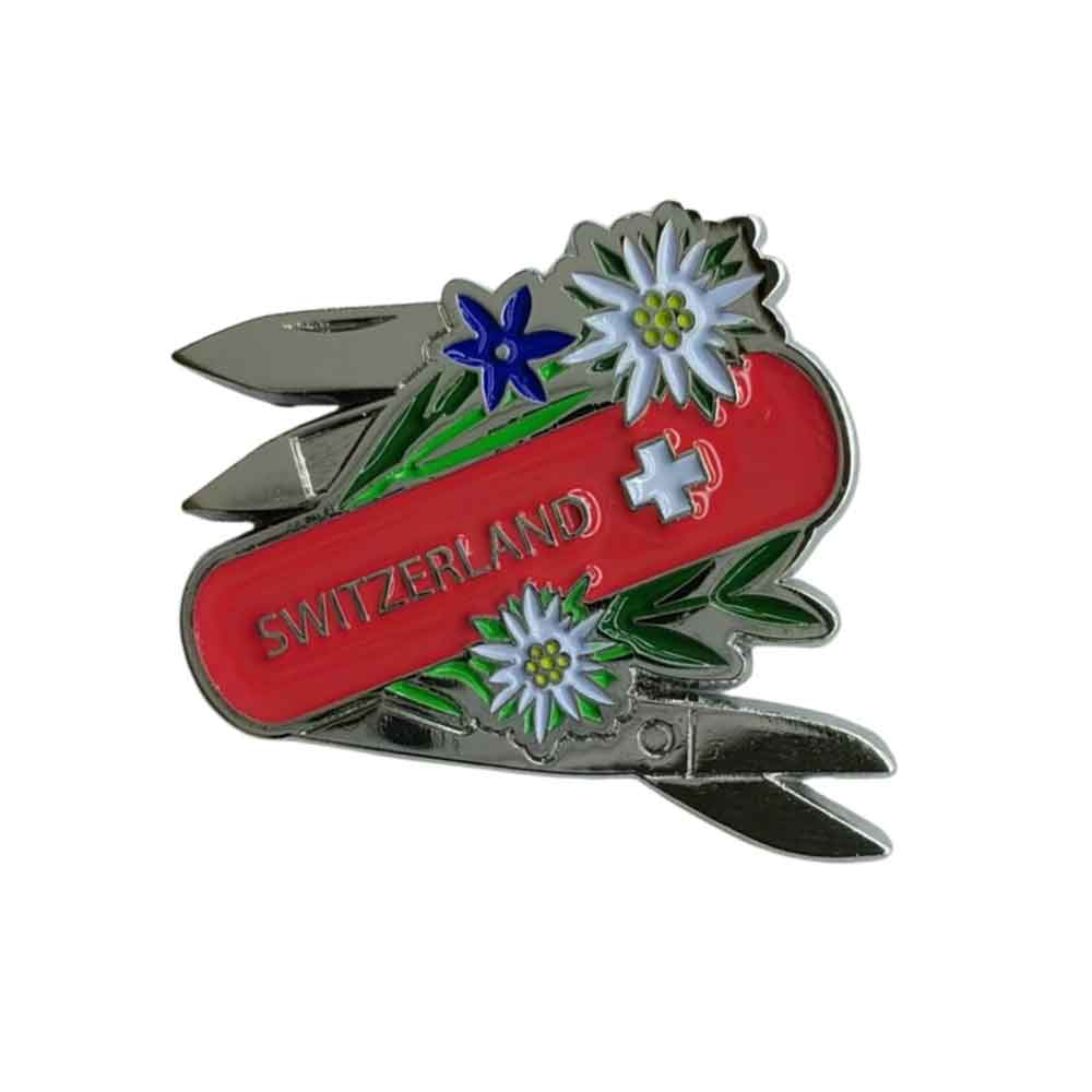Magnet Sackmesser Switzerland mit Edelweiss