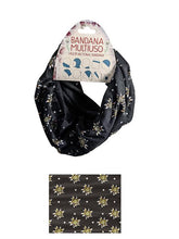 Lade das Bild in den Galerie-Viewer, Mehrzweck Bandana Edelweiss Schwarz
