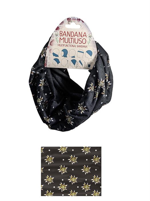 Mehrzweck Bandana Edelweiss Schwarz