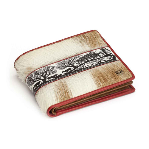 Portemonnaie Scherenschnitt Kuhfell Quer