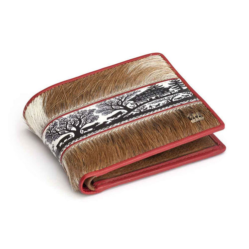 Portemonnaie Scherenschnitt Kuhfell Quer klein