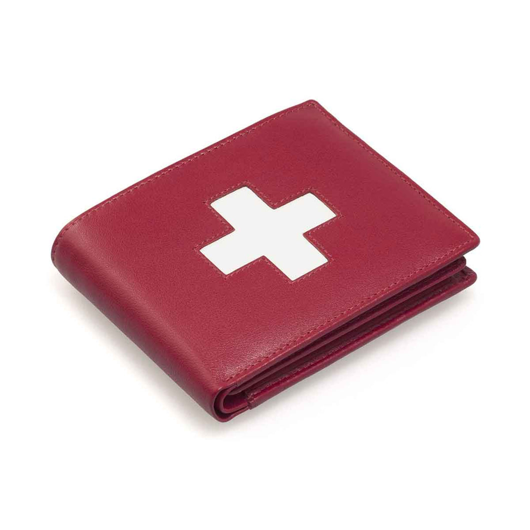 Rotes Portemonnaie mit Schweizerkreuz