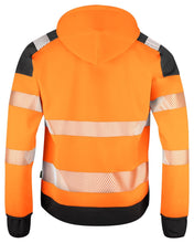 Load image into Gallery viewer, orange/schwarzProjob_Full_Zip_Kaputzenjacke_Klassehinten
