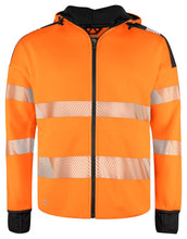 Load image into Gallery viewer, orange/schwarzProjob_Full_Zip_Kaputzenjacke_Klassevorne
