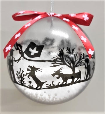 Weihnachtskugel Scherenschnitt transparent