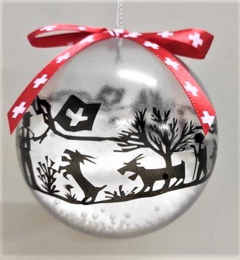 Weihnachtskugel Scherenschnitt transparent