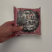 Load and play video in Gallery viewer, ARVEN-PILLOW MINI Vichy red silhouette
