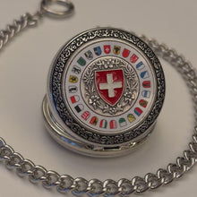 Laden und Abspielen von Videos im Galerie-Viewer, Taschenuhr "Kantone" mit Kette P-04, Swiss Made
