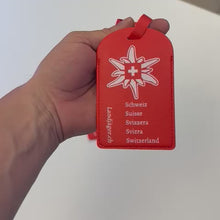 Charger et lire la vidéo dans la visionneuse de la Galerie, Cuir à bagages à bagages avec croix suisse
